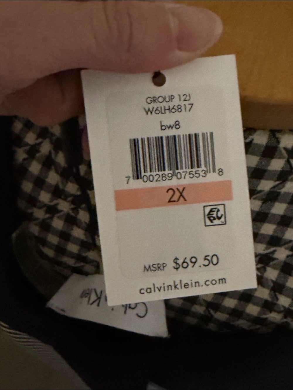 Nwt Calvin Klein Black & White Printed Short Sleeve Women's Top 2x - Picture 3 of 3